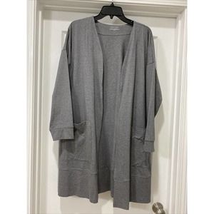 NWT Eileen Fisher Bracelet Sleeve Open Jacket in Heathered Moon Gray Size XL NEW